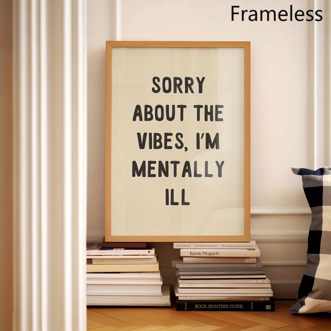 TEMU 2d Flat, 2d Flat, 1pc, Quote Poster, Sorry Vibes Print Dressing Room Funny Bathroom Quote Poster, Trendy Dorm Bedroom Home Office Decor Physical