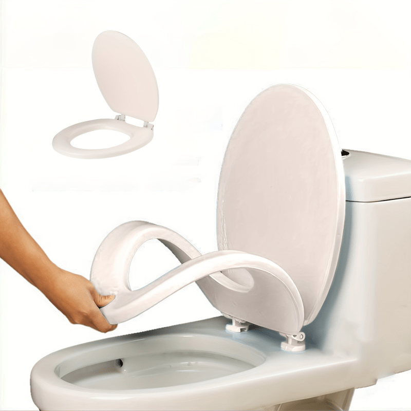 Soft-Close Toilet Seat Cover with Non-Slip Base - Thickened Cushioned Bathroom Lid Protector, Suitable for All Bowls, Easy to Clean Poreless Surface - Modern Upgrade Design in High Quality, Commercial Restroom, Minimalist Decor, Contemporary Style, Durable Plastic, Public Restrooms, Household Essentials