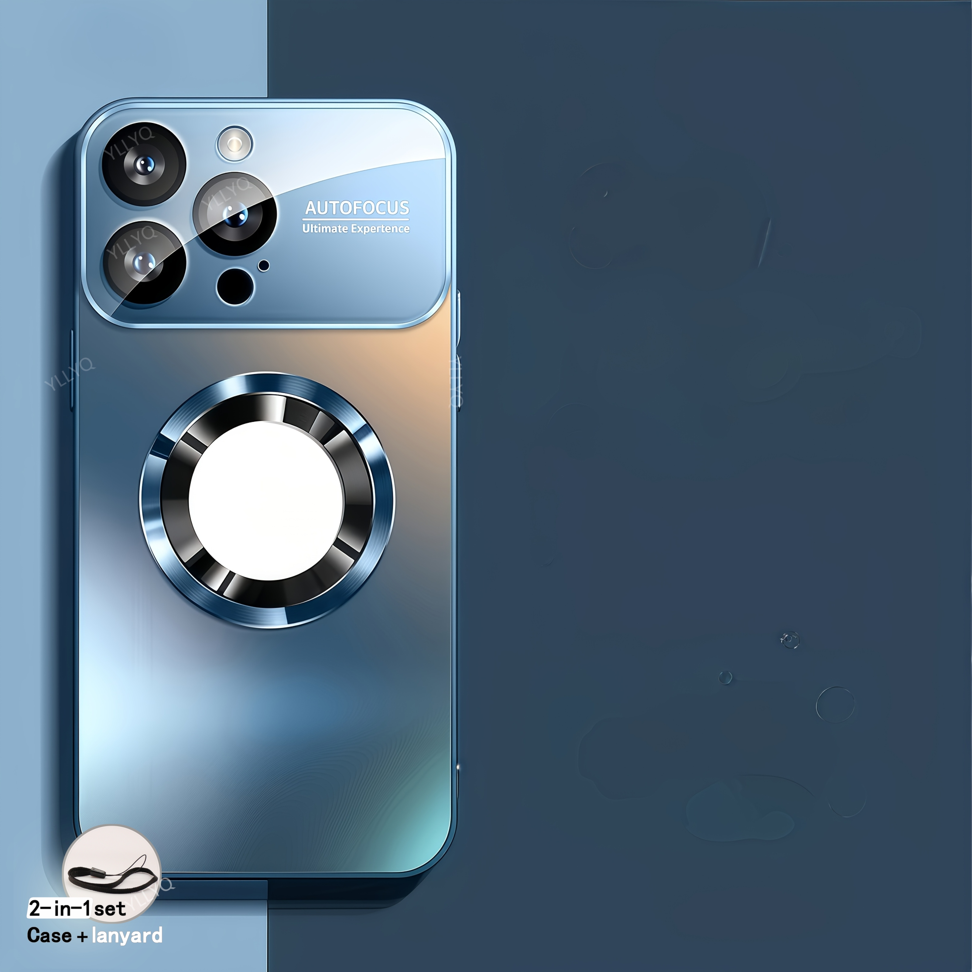 TEMU Coque de téléphone - 2 pièces (1 coque de téléphone et 1 cordon) Coque de téléphone mate de luxe, couleur , pour iPhone 17/16/15/14/13/12/11 Pro