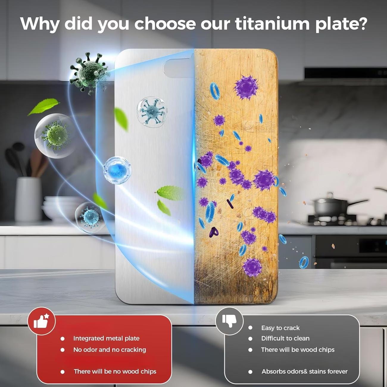 High-Quality Titanium Cutting Board for Kitchen and Restaurant Use