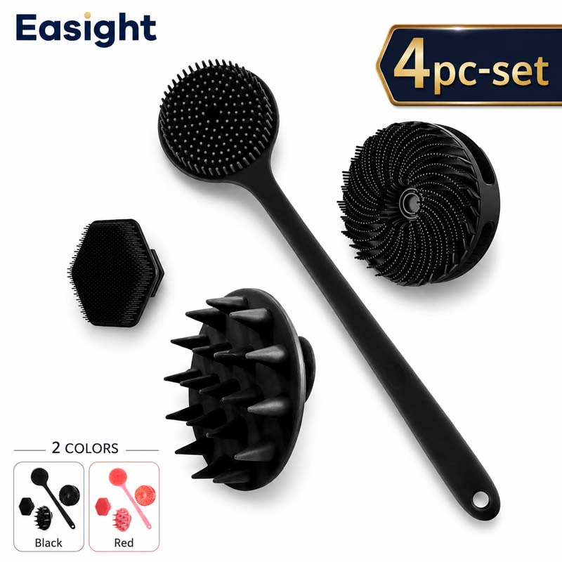 4pcs Back Scrubber Set for Shower, Ergonomic Design