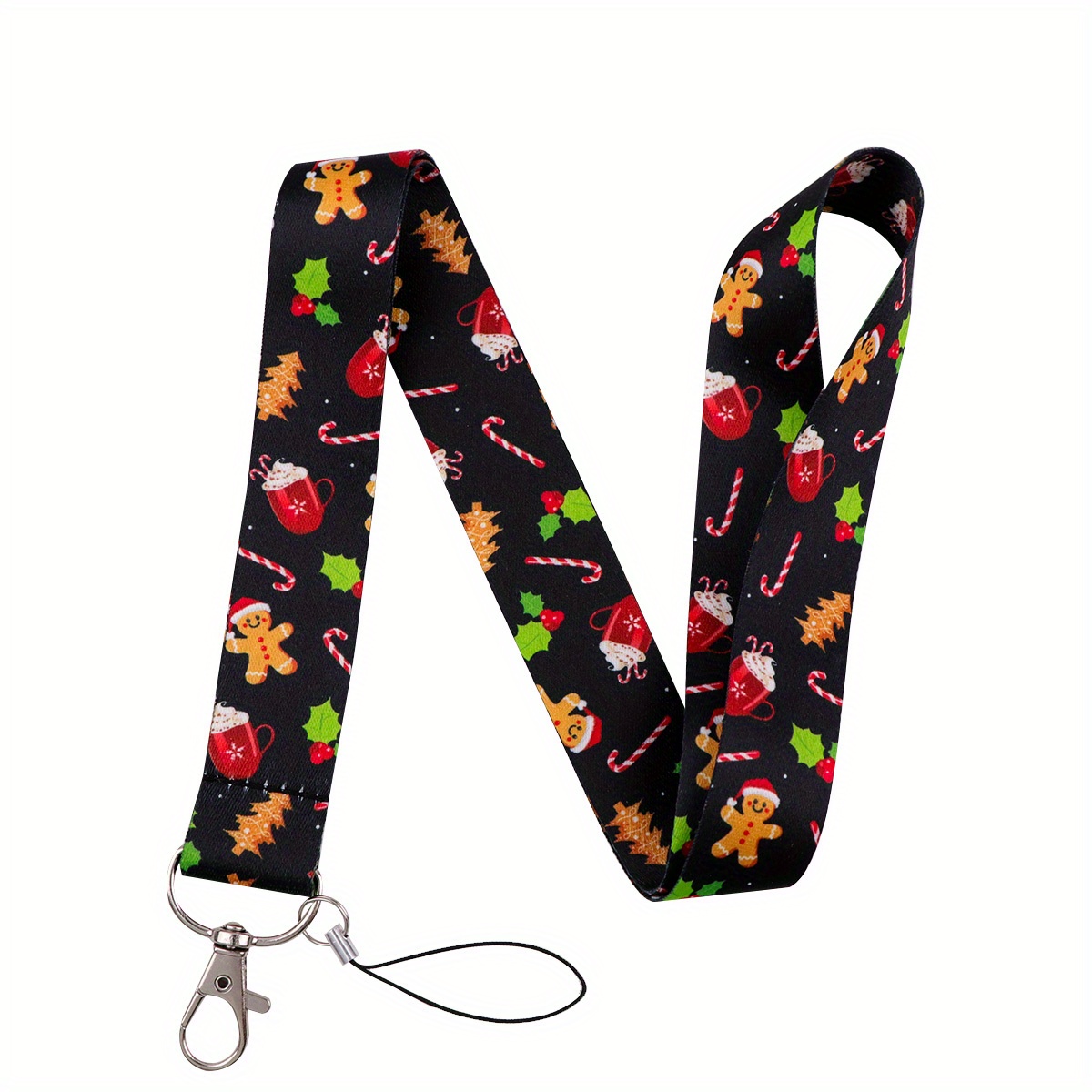 TEMU 1 pz di portachiavi con cordino a tema natalizio per badge, cover per carte di , ciondolo per cellulare, cinturini da , supporto e accessori per