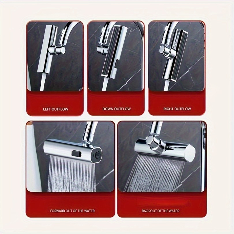 [Splash-Proof Faucet Aerator] Rotatable Splash-Proof Faucet Aerator | 3 Spray Modes & Pressure Boost - 1pc 201 Stainless Steel Kitchen/Bathroom/RV Faucet Adapter, Adjustable Spray Head for Water Efficiency & Convenience