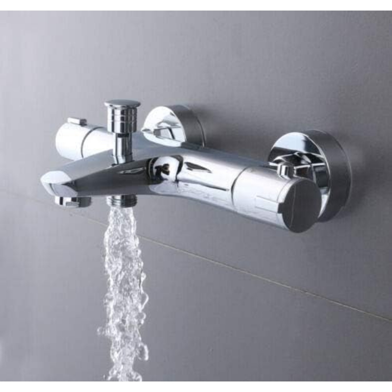 Yiyibyus Ribasubb Chrome Bathtub Fittings Thermostat Bathtub Fittings Thermostat+38° Safety Button Mixer Shower Mixer For Shower And Bathtub Water Mixer Wall Mount New Year Gifts Are For Family