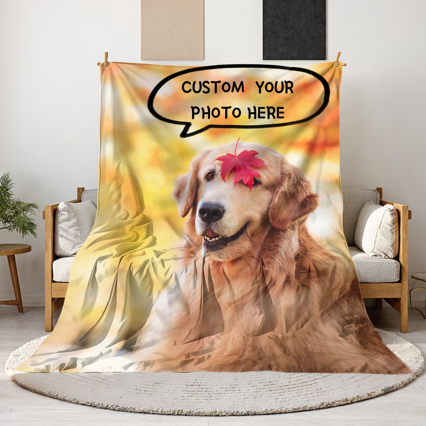 Personalized Photo Bed Cover/Nap Blanket, Custom Gift