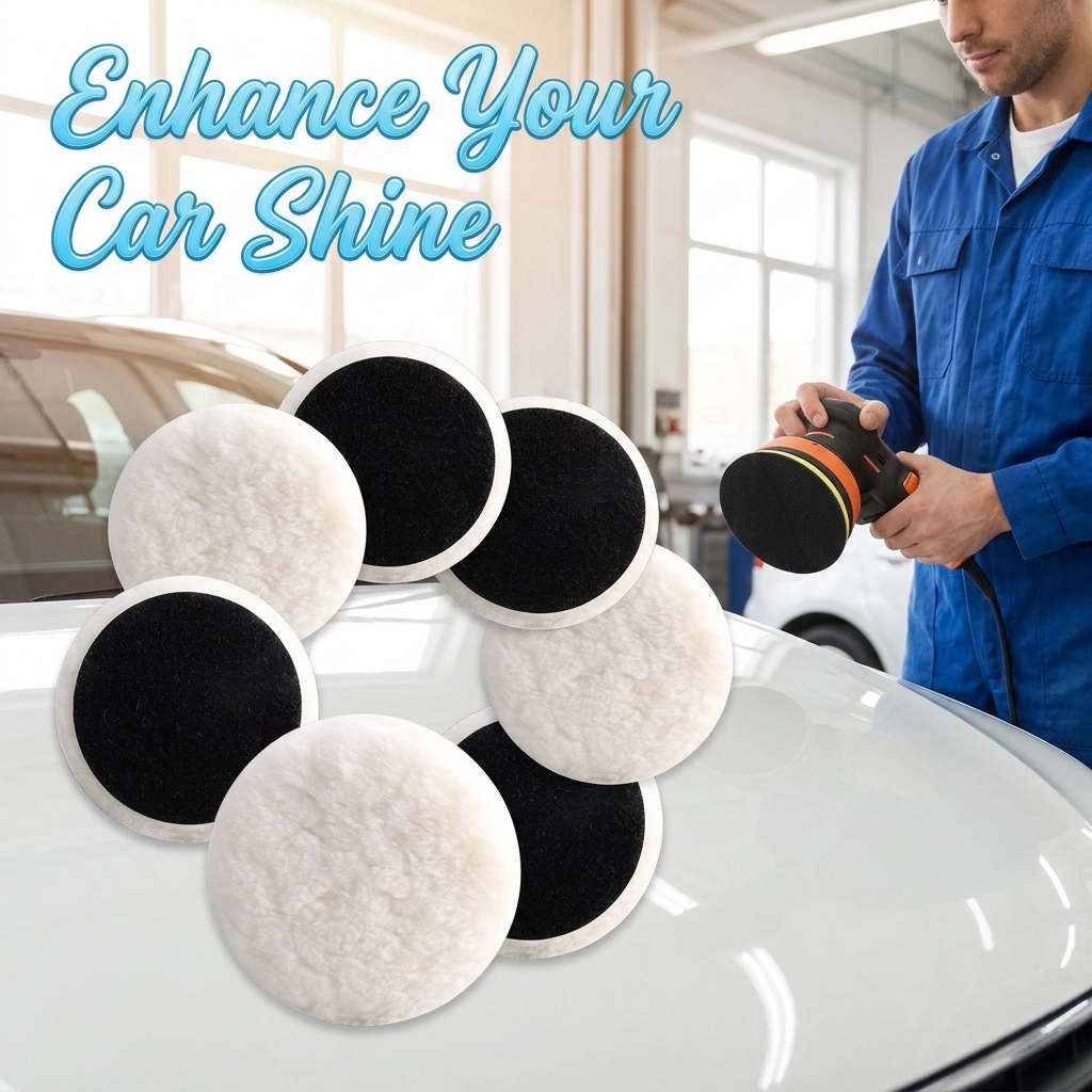 TEMU 7pcs 12.7cm Car Polishing Pad Set, Used For Polishing And Cleaning Pads For Rotary And Random Orbital Polishers, Ideal For Car Detailing And