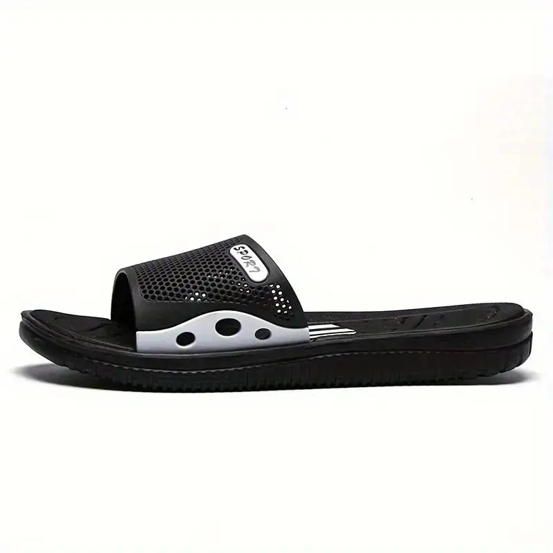 men s lightweight   sandals - non-slip beach, cushioned insole & arch support - lightweight eva upper & pvc sole - for pool, gym, travel - slip-on slippers for men -   in navy/blue accents - ideal for outdoor, camping, casual attire, gym footwear,  , durable construction, versatile footwear,   Product details 4