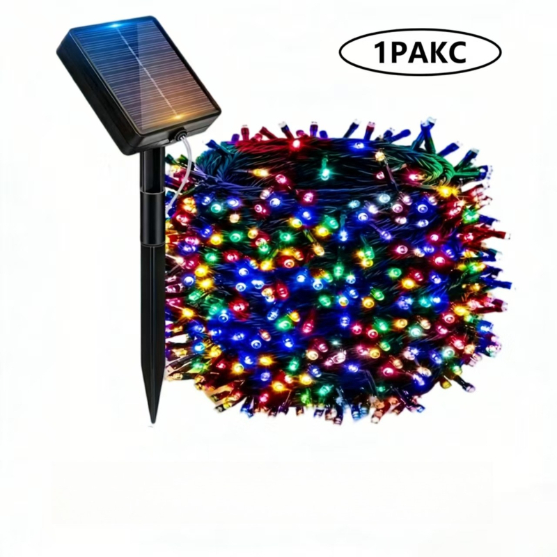 TEMU 1 Pack Outdoor String Lights With & Dimmable Led Lights - Suitable For Christmas, Garden, Wedding, Lights, Solar Light String With Light, Auto