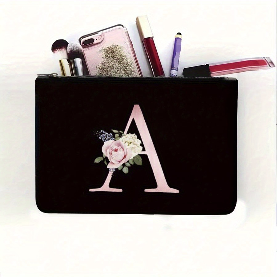TEMU Trucco Borsa Chic & Rosa - Spaziosa, Resistente Pochette Cosmetica da Viaggio in Poliestere con Chiusura a Cerniera - Regalo per Damigelle,