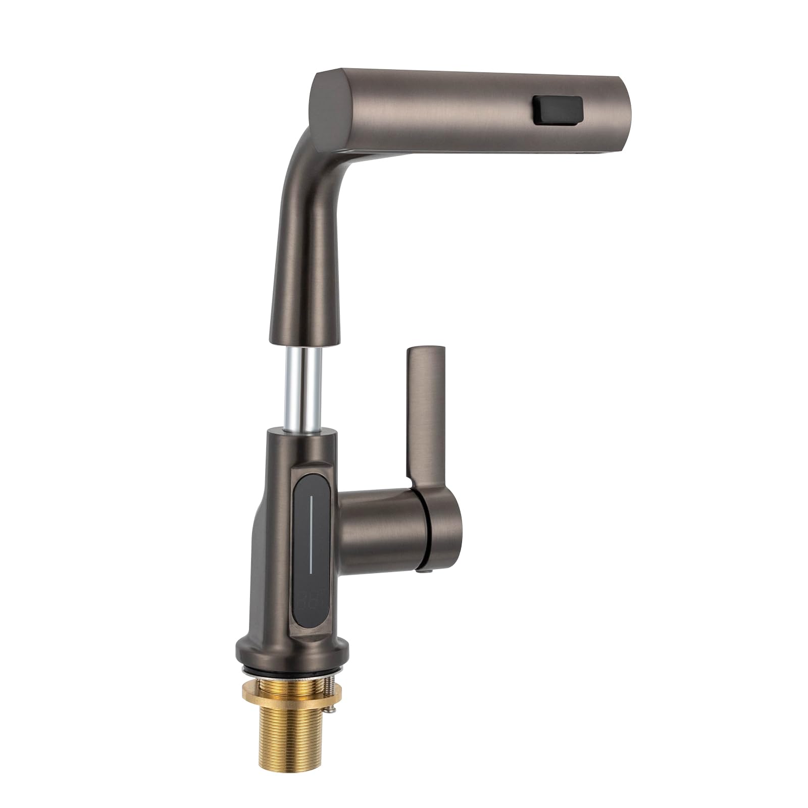 Image of Primegae Bathroom Kitchen Faucet, Single Lever Mixer Tap For Bathroom And Kitchen, Modern Single Lever Mixer For Bathtub And Sink Gunmetal Grey Gift For Family/