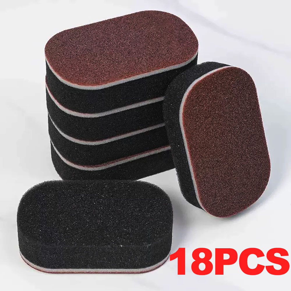 Emery Sponges Clean Brush-18pcs, Rust Grit Scouring Pads Pot Cleaning Pads With Washing Kitchen Cleaner Tool