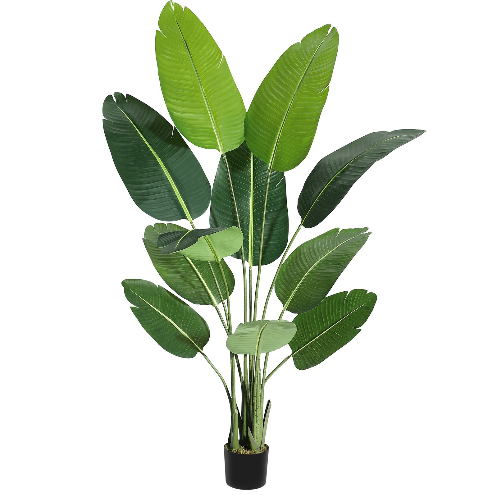 Image of 5.5ft Artificial Bird Of Paradise Tree Suitable For Home Decor, Realistic Plant With Container, Low-maintenance Palm Tree For Indoor/outdoor Use, Fake Tree For Housewarming Gift & Decoration