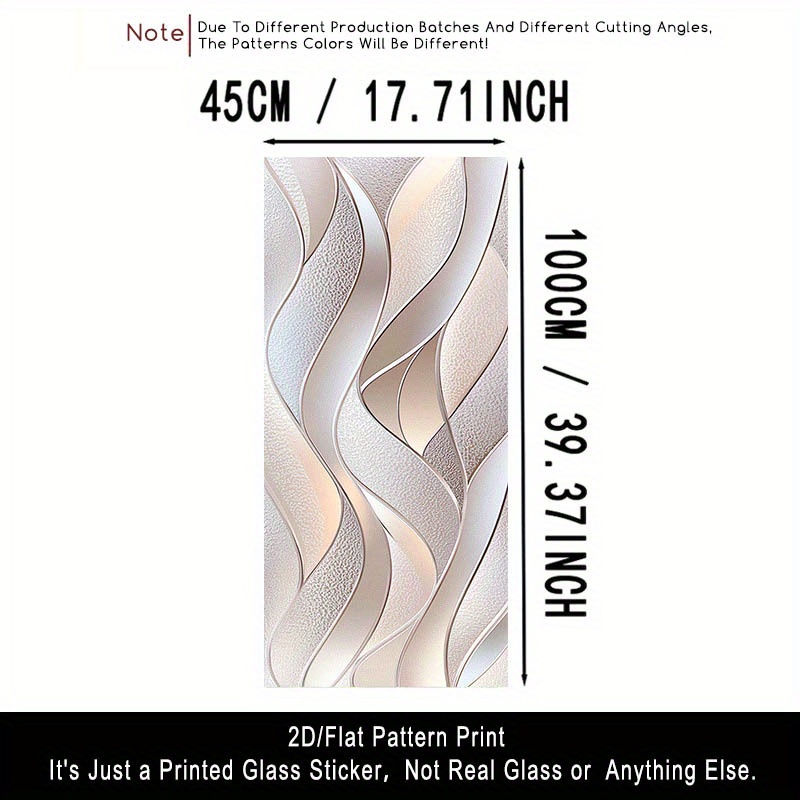 TEMU 2d Flat, 2d/flat 1pc Frosted Glass Film, Beige-gray Ripple Soft-light Textured Glass Window Film, Light-transmitting Pvc Adhesive Glass Door And
