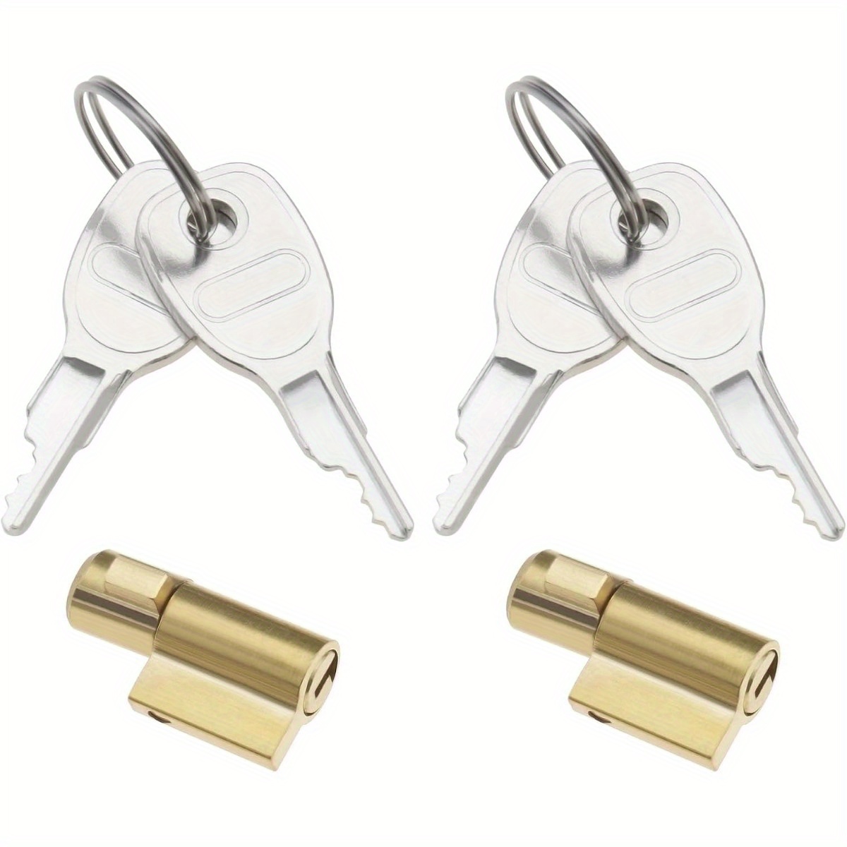 Image of 2pcs Universal Trailer Hitch Lock With 4 Keys Compatible With Erde& & Maypole Trailers Steel Structure No Charging Required Transport Accessories