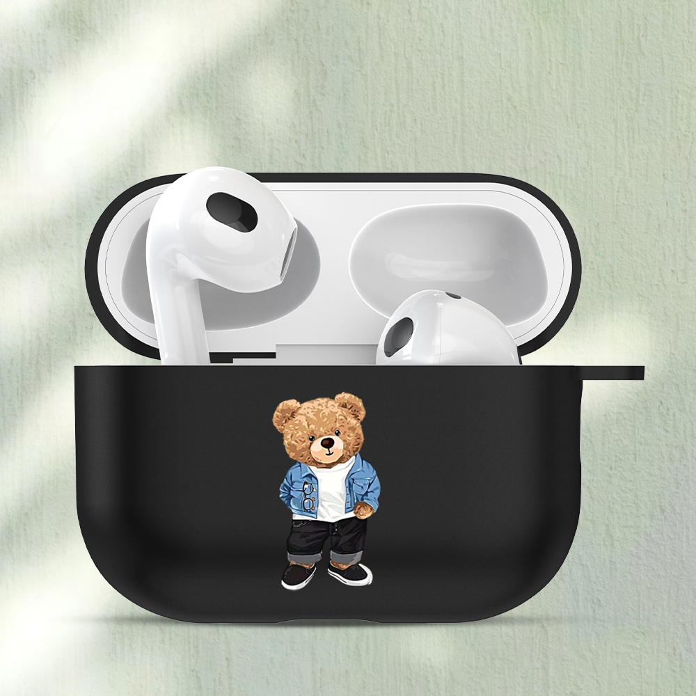 TEMU Trendy Dressed - Up Bear Pattern Headphone Case, For Iphone 4/ 3/ 2/ Pro 2/ Pro, Perfect Festival Gift For Girlfriend, Boyfriend, Women, Men,
