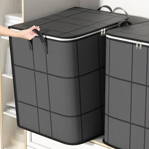 larawan ng item 2pcs malalaking laundry storage bags, 100l at 180l combination set, foldable storage boxes na may double zippers at handles, sa paglipat, travel, under-bed storage para sa, at pag-iimbak ng mga kumot at bedding