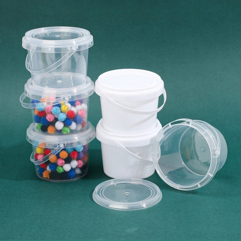 14pcs Clear Plastic Storage Bins with Lids and Handles, 50.73Oz