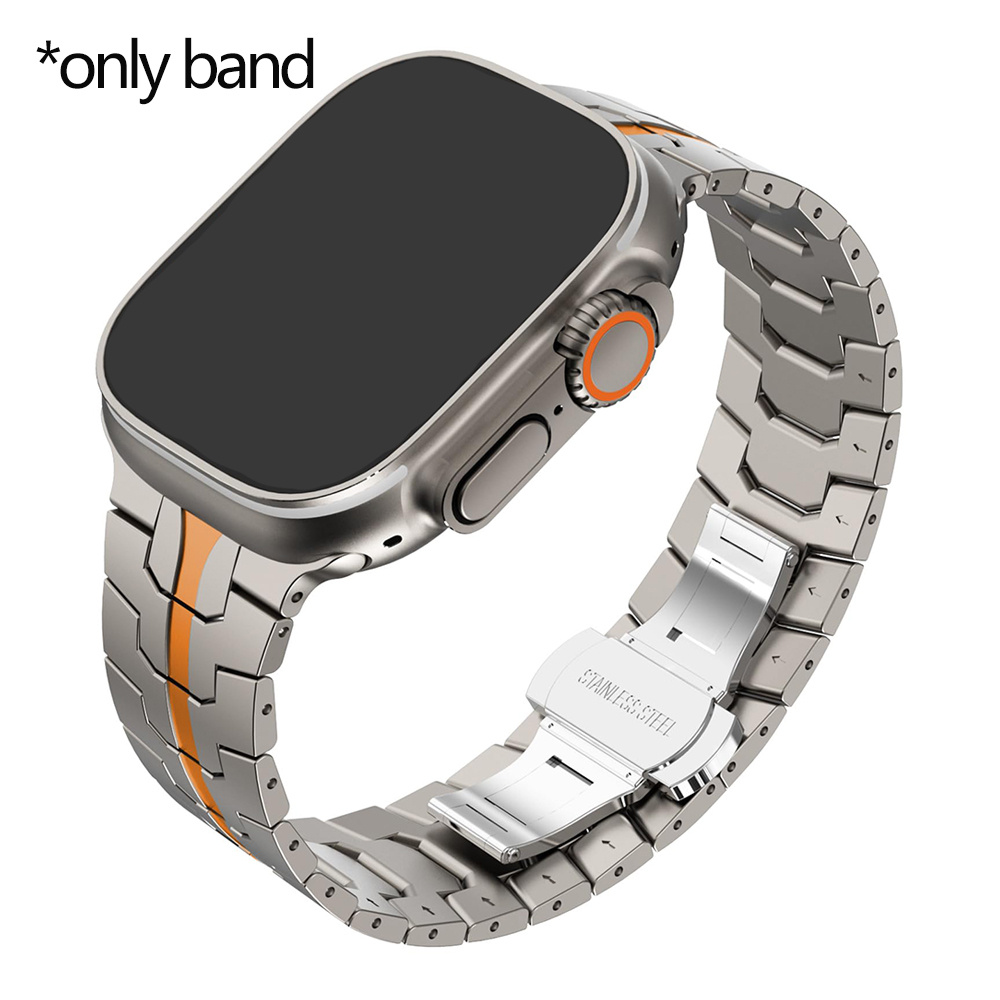 Luxury Stainless Steel Strap For Watch 2 1 49mm 11 10 46mm Link Bracelet For Iwatch Se 6 5 4 Se3 45mm 44mm Business Band, For Family