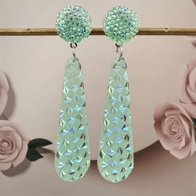 Elegant Long Resin Dangle Earrings - , Luxurious Style For Women | Casual Attire & Parties