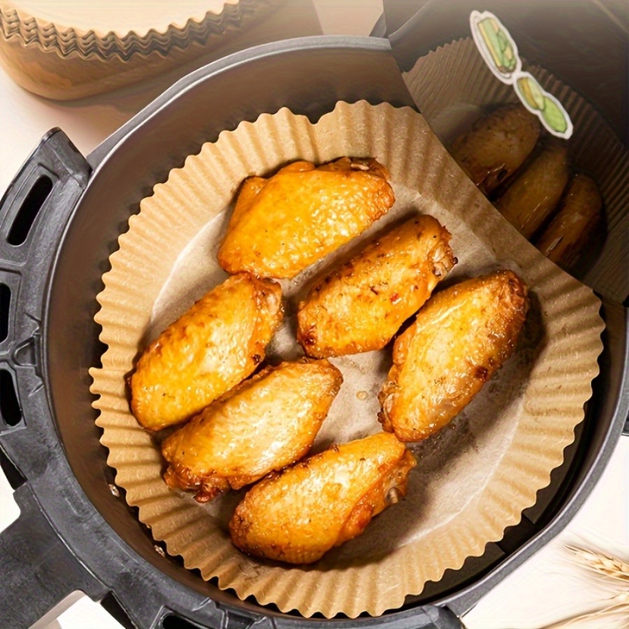50 100pcs disposable paper lining for air fryer air fryer 6 3 7 inch lining for 2 8 qt non stick parchment for frying baking cooking baking and microwave ovens oil proof tray non stick silicone oil paper kitchen accessories Product details 8