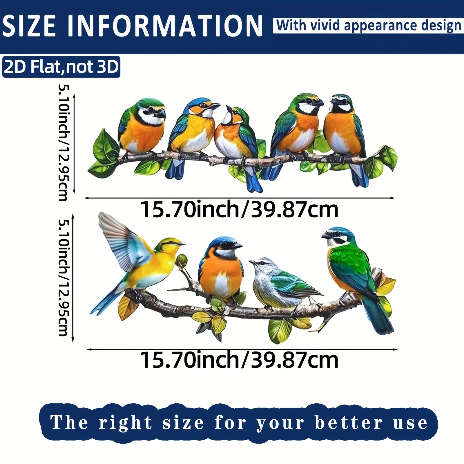 TEMU 2D Plat - 2D Vlak, Metalen Vogel Muurkunst Sculptuur - Vlinder Vogel Muur Contouren Kunst, Vogel Muur Sculptuur Hangend op Takken, Geschikt voor