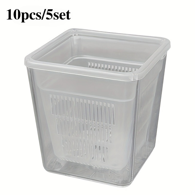 TEMU 10pcs Set (5pcs Net Pots And 5pcs Water Reservoir Trays) Orchid Pots With Breathable And Root Control Functions, Semi-hydroponic No-watering