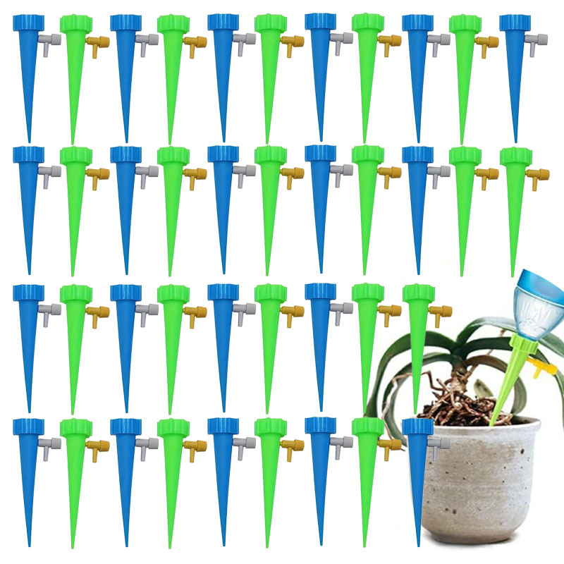 E-shop 40-teiliges Selbstbewässerungs-Set, automatisches Tropfbewässerungssystem mit einstellbaren Ventilen, ideal für den Heimgebrauch, Gärten und