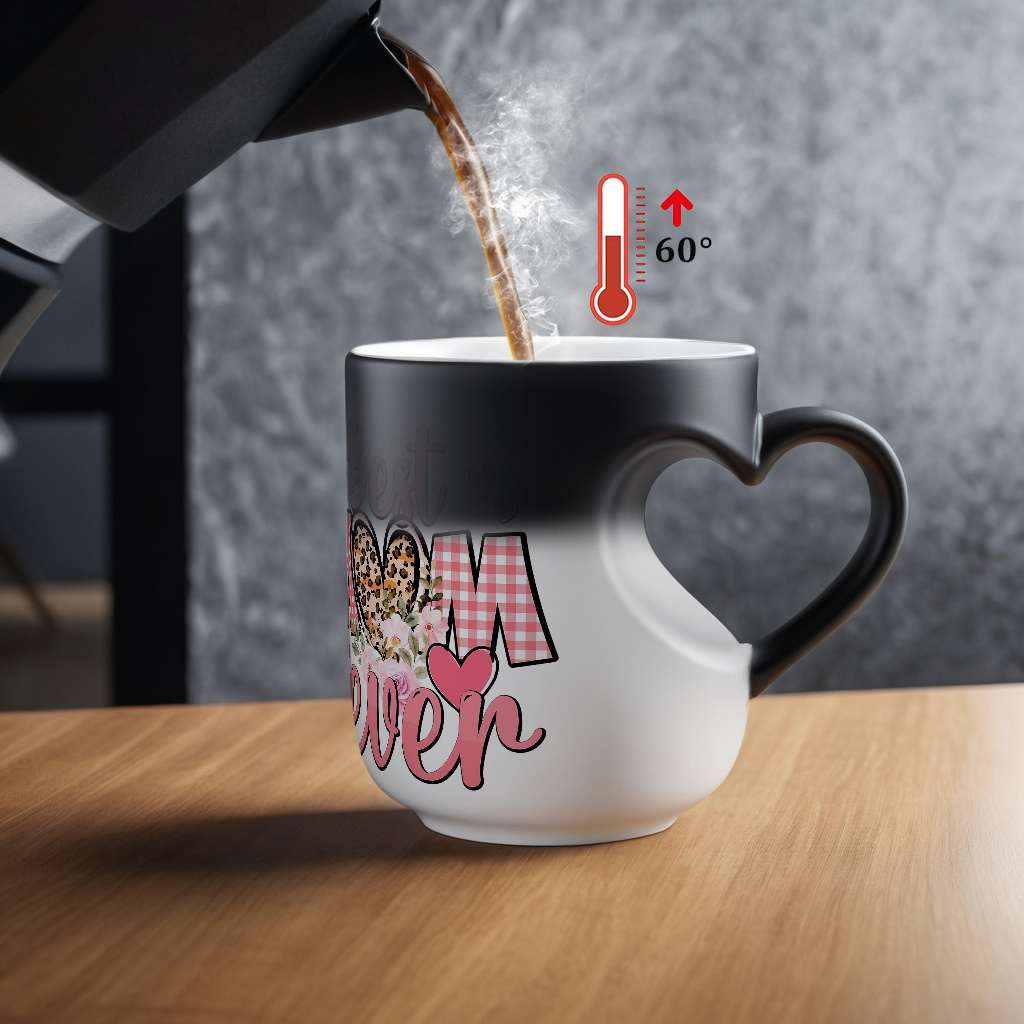 WishOf.Me - Herzförmige Keramik-Tasse mit Farbwechsel - Best Mum ever