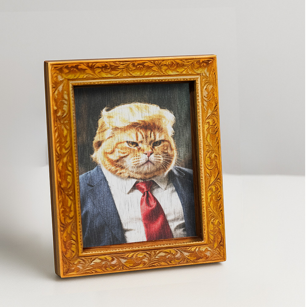 E-shop Lustiger Katzen-Kühlschrankmagnet, Mini-Dekorationsgemälde aus Holz, Molliger Hakimi, Illustration einer Katze im Anzug, Kühlschrankaufkleber