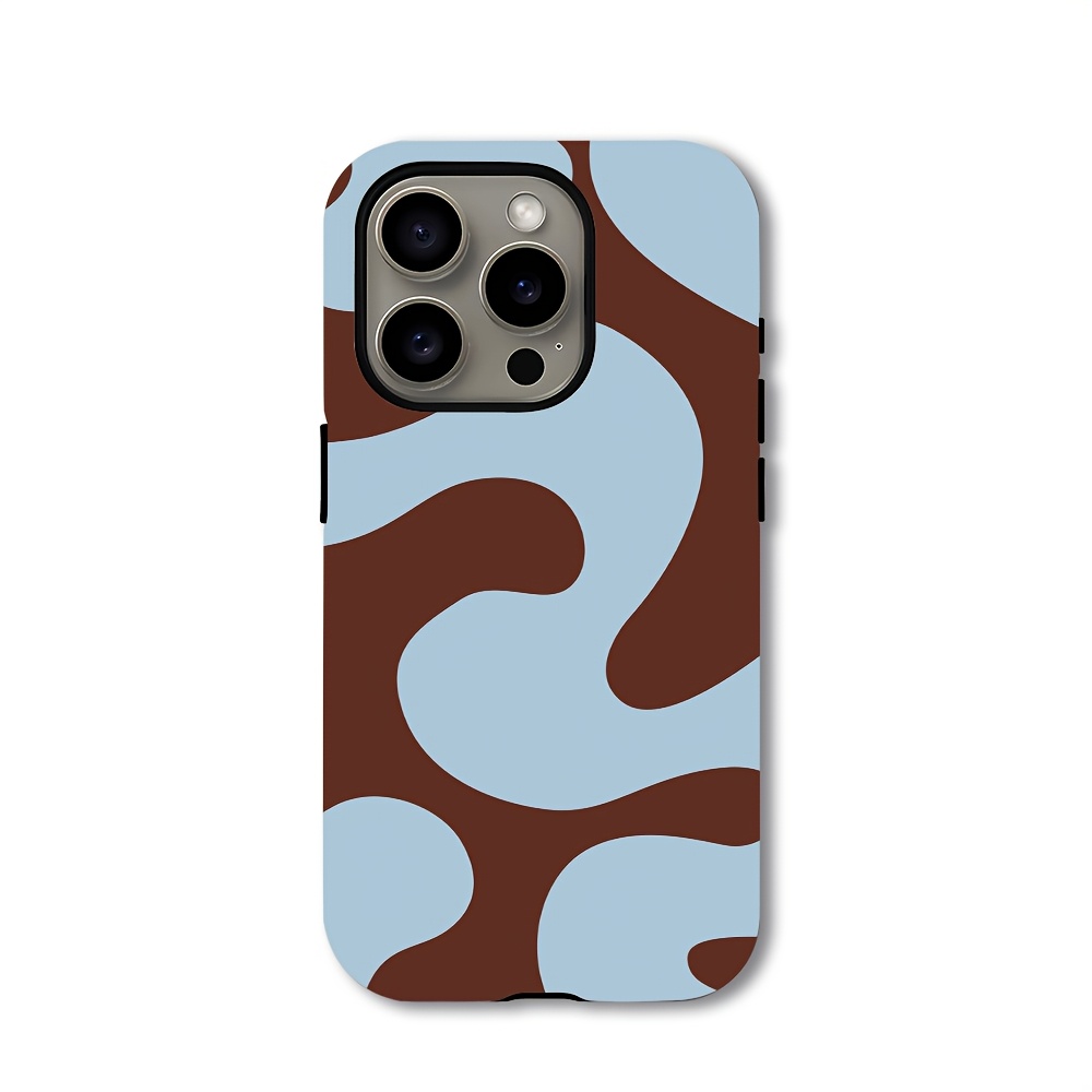 TEMU Phone Case - 2d Printed 1pc Phone Case - Fashionable Case With Brown And Pattern Compatible With Iphone 17, 16e, 15, 14, 13, 12, 11pro, Air, Xr,