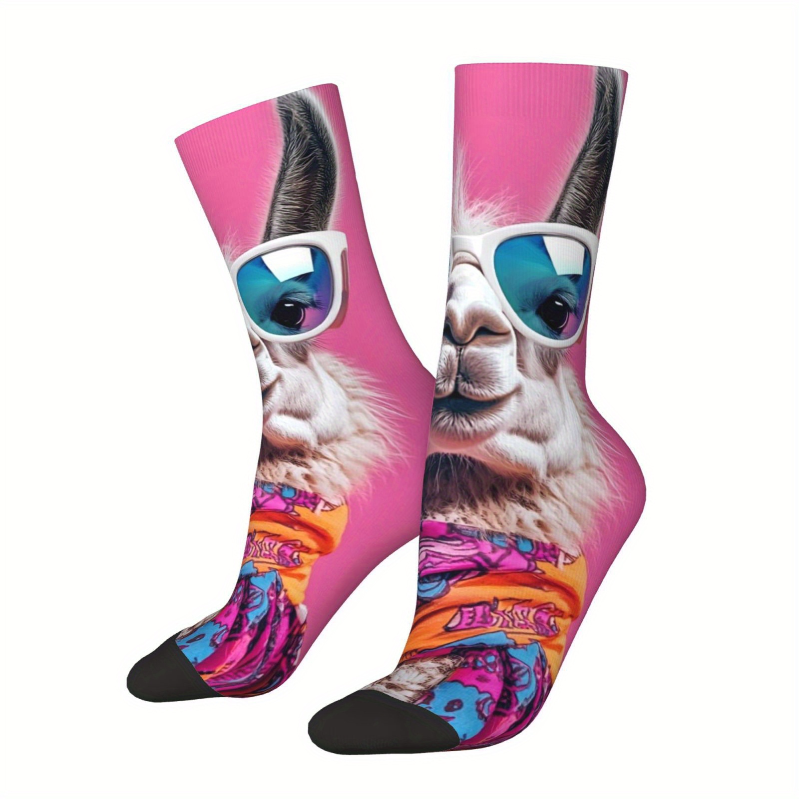 E-shop 1 Paar Lustige Novelty-Crewsocken für Männer & Frauen – Spandex-Mix Vollflächen-Drucksocken mit fröhlichen Mustern, Hip-Hop-Stil mit lustigen