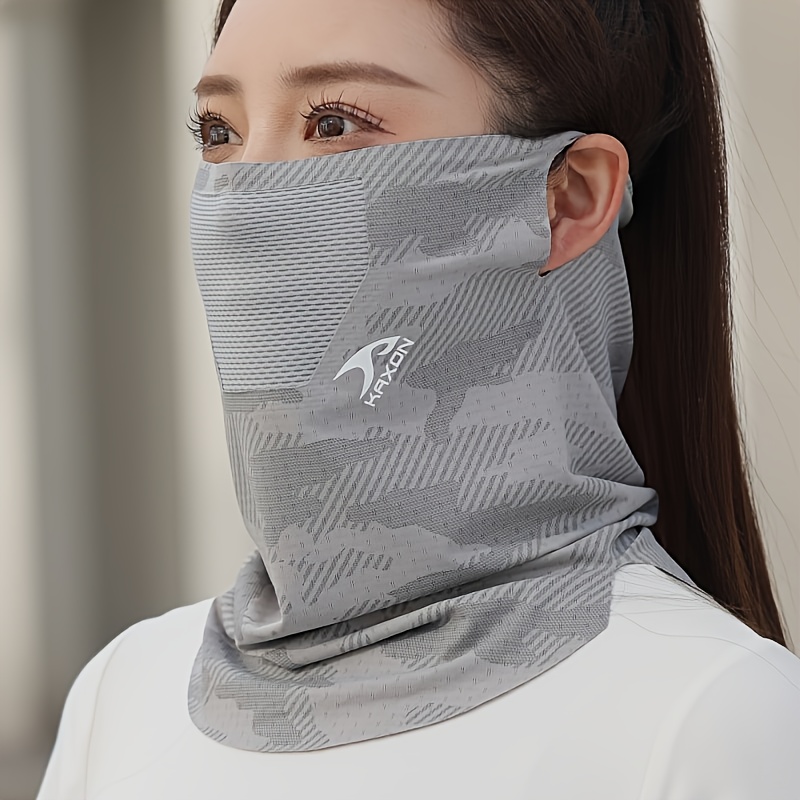 TEMU 男女兼用 汎用アウトドアサイクリング用 夏用素材 通気性の良いイヤーストラップ付き カーフ シームレススカーフ