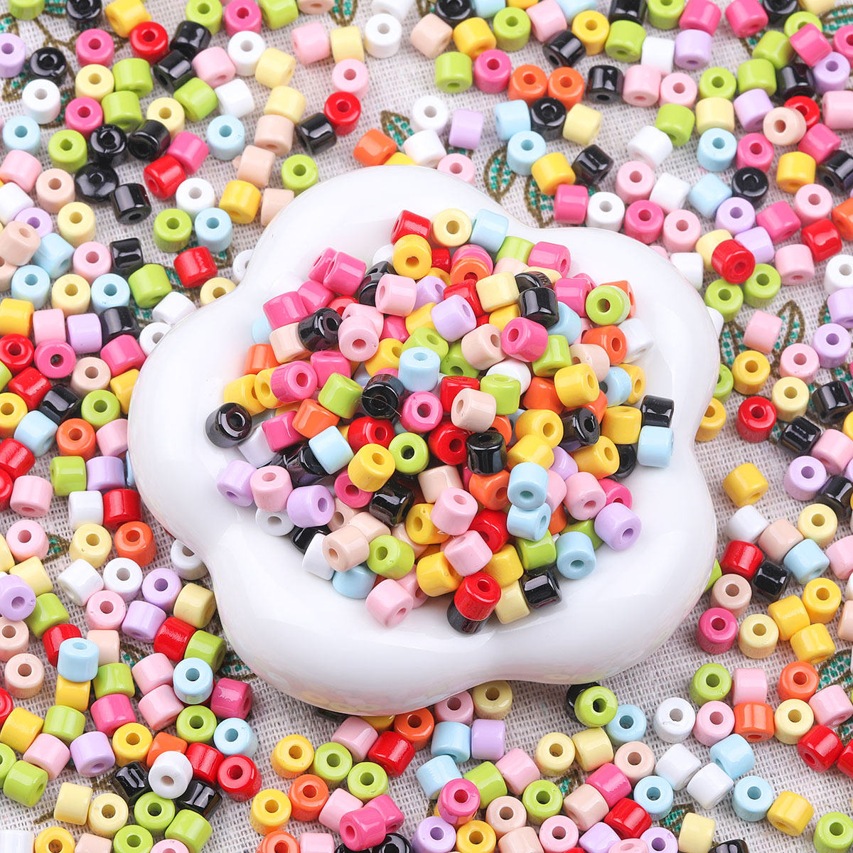 10pcs Random Color Acrylic Spacers Beads for DIY Jewelry