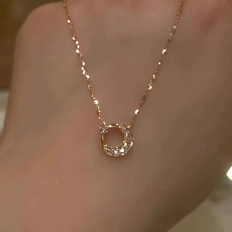 TEMU 【レディース】新月型ペンダントネックレス｜トなモリーの頸椎チェーン｜で豪華、チタン合金と合成ル製、に最適な洗練されたデザイン