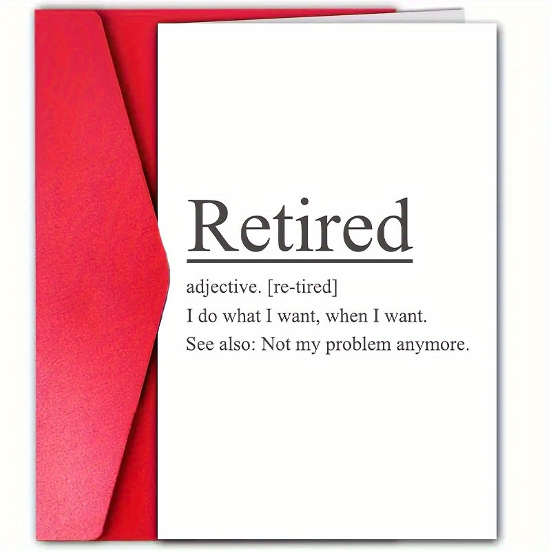 TEMU 1pc Retirement Joke Card With Envelope, 4.72" X 7.09" - Farewell Gift For Colleagues, , - Congratulations On Retirement, Happy Gift, Retirement