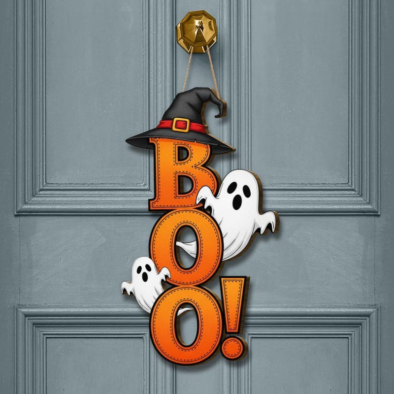 2d flat decorative sign plaque 2d flat wooden hanging ornament wooden wall hanging decoration horror gothic style no electricity required   home and kitchen holiday decorations halloween decorations 2d flat