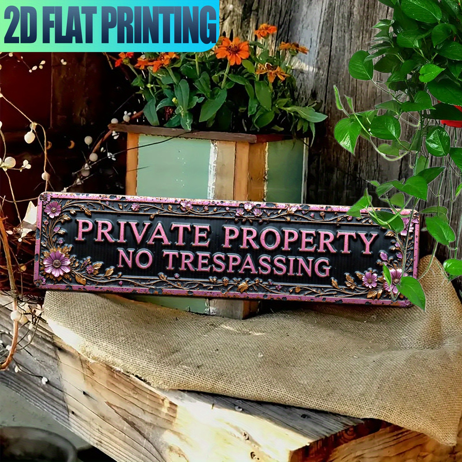 no trespassing sign sold on Temu United States