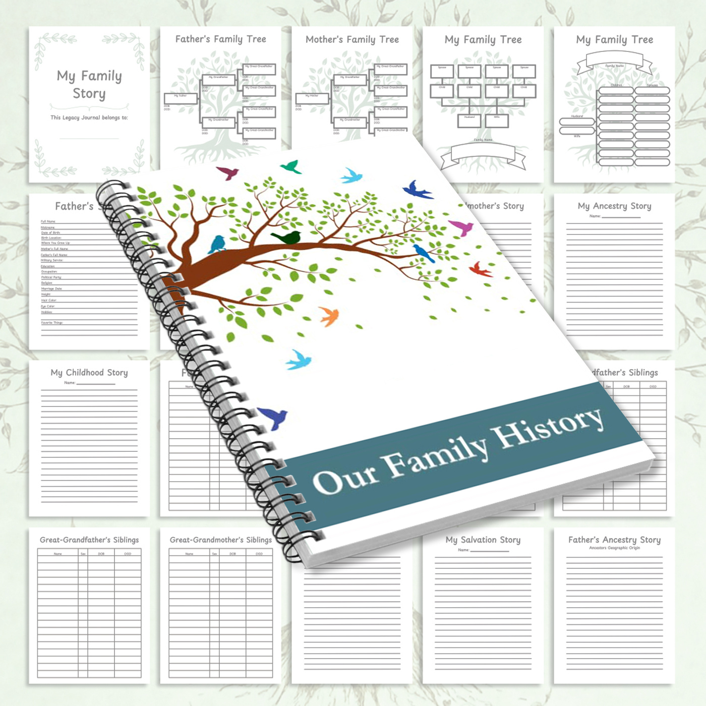 TEMU 1 Pack - Family Tree Book, Spiral Bound Journal For Stories, Recipes & Medical History, Gift For Grandparents, Mom & Dad (5.5x8.3inch)