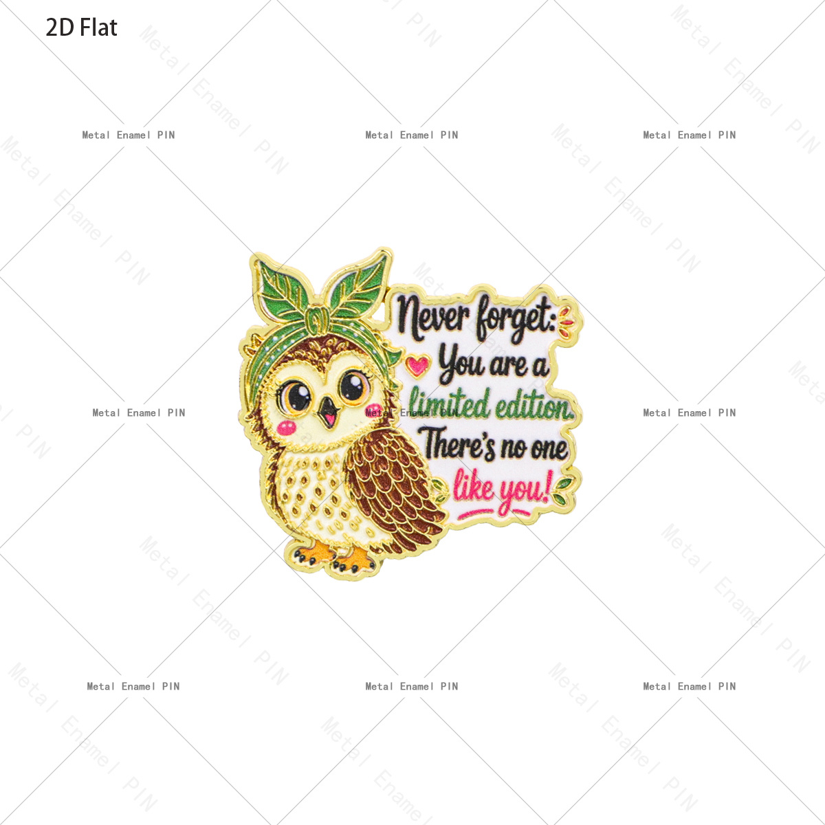 TEMU 2d Flat, 2d Flat 1pc Cute Owl Inspirational Enamel Pin, " You Are A Edition" Quote Metal Lapel Brooch Badge, Cartoon Bird Alloy Pin For Backpack