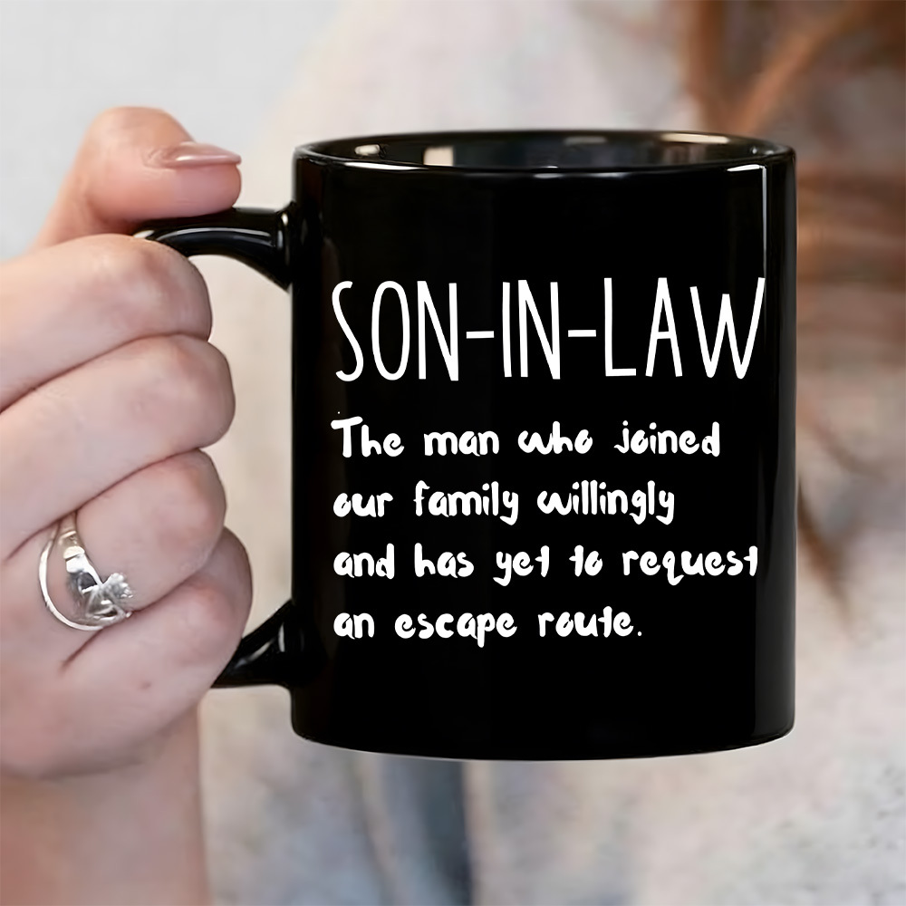 TEMU 1pc '-in-law The Man Who Willingly And Has Yet To Request An ' 11oz Ceramic Mug | Insulated & Reusable Coffee Cup With Humorous Quote Print,