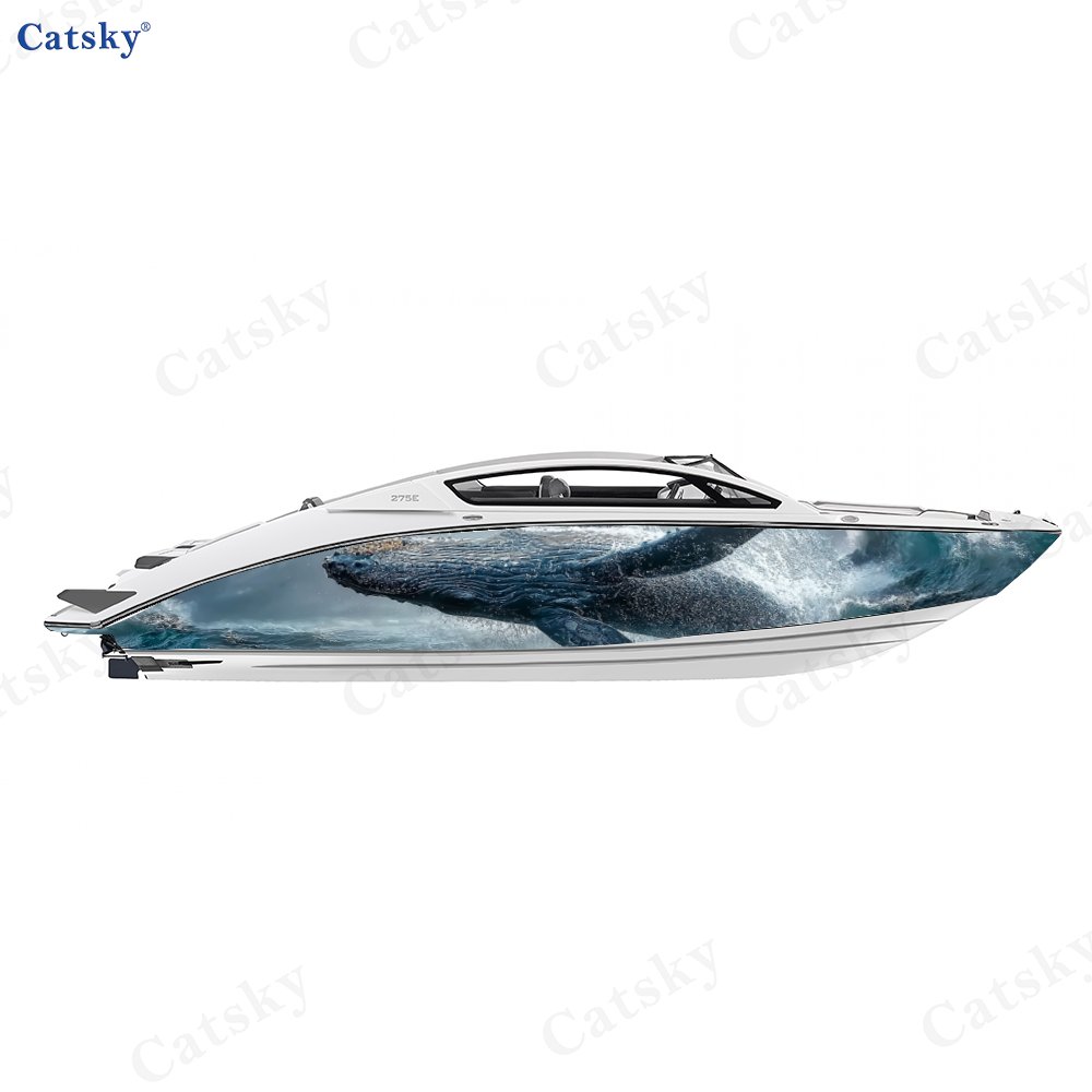 2pcs Nautical Theme Whale PVC Stickers for Boats