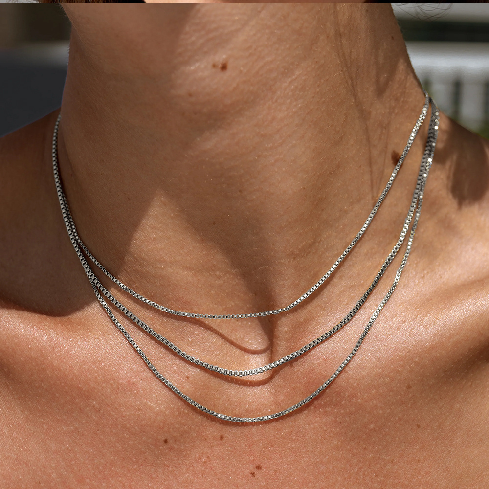 Adjustable Stainless Steel Box Chain Necklace