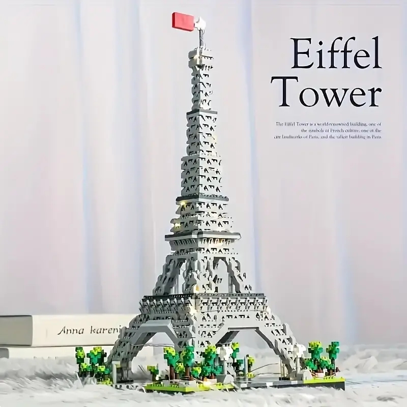 TEMU 521pcs Tower Micro Building Block Set, A Challenging High-difficulty Building Block Toy Of A World-famous Structure, Suitable As A Halloween,