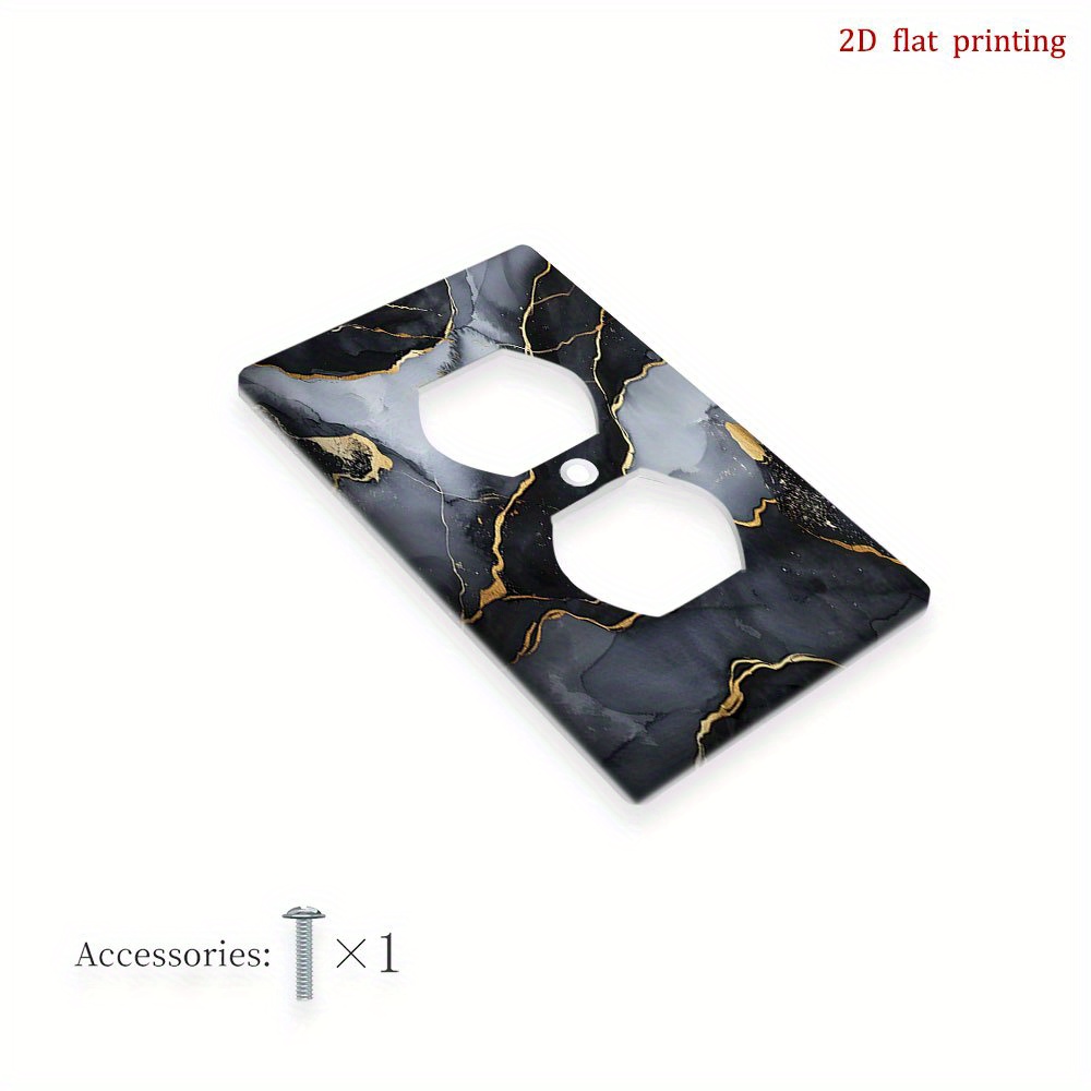TEMU 1pc [Impression Plate 2D] Couvercle de Interrupteur Art Veines Dorées, Installation Facile, Décoration Murale d'Art Contemporain pour Salon,