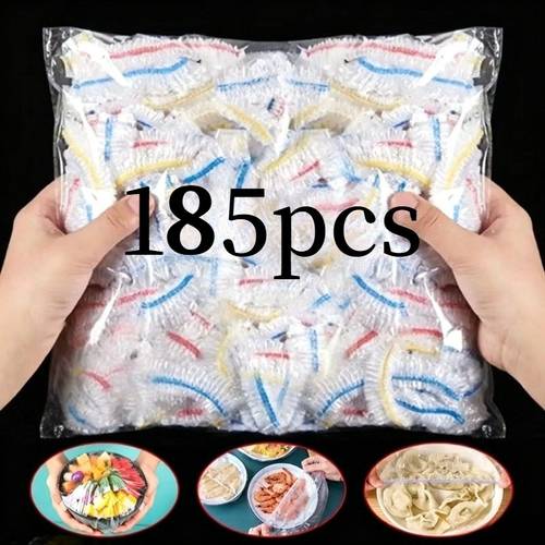 photo de l'article 185 pièces couvercles alimentaires, un outil de conservation des aliments, couvercles alimentaires élastiques épaissis, couvercles de batterie de cuisine, couvercles alimentaires élastiques , fermetures élastiques à cordon de serrage qui sadaptent parfaitement à divers