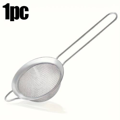 a fine mini mesh strainer a small stainless steel sieve with a handle ideal for cocktails tea coffee and juice this durable filter requires no electricity making it suitable for home cooks and professional chefs