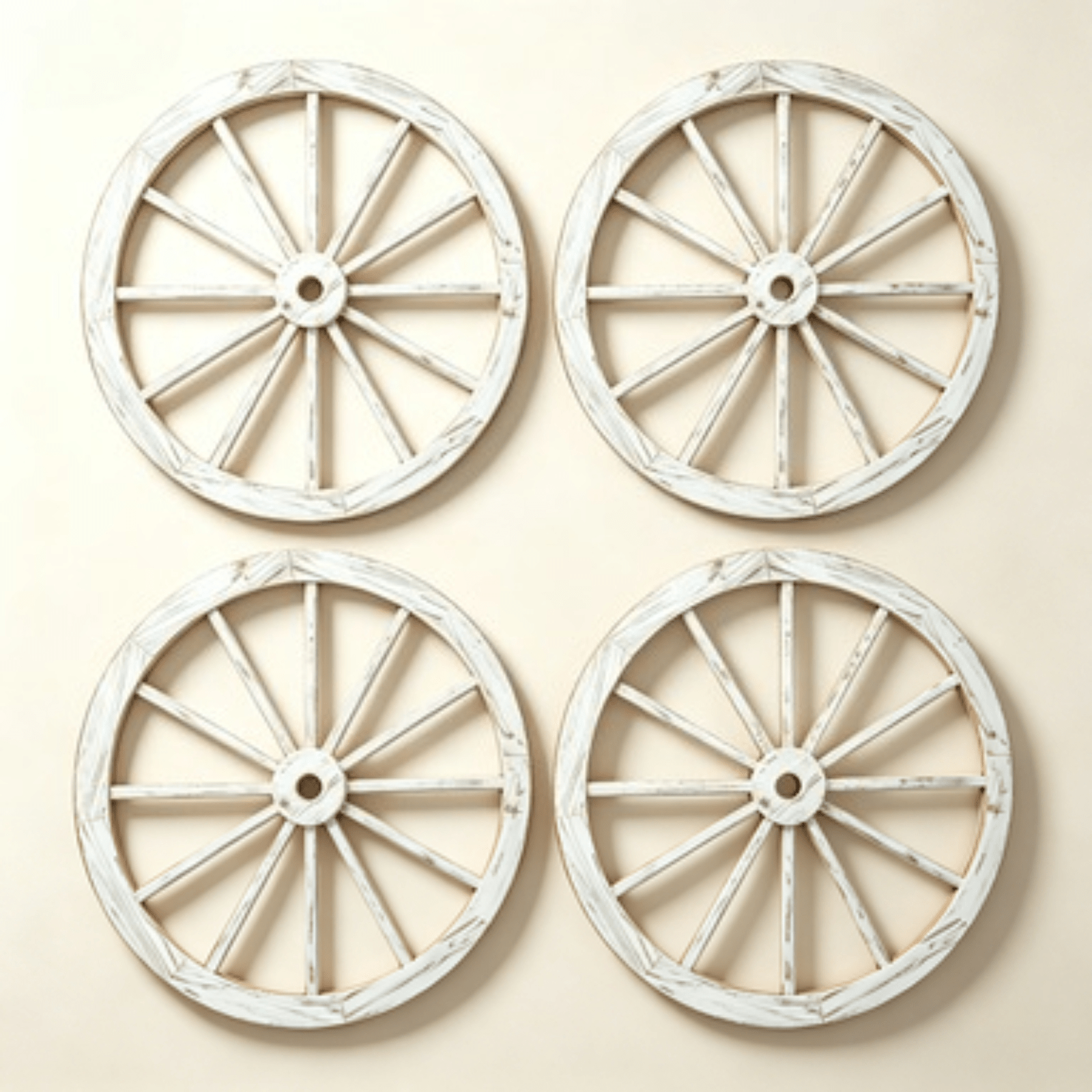 Image of 4pcs, Wheel Wall Decor, Rustic Farmhouse Wall Hanging Suitable For Gardens, Bars, Patios And Garages, Bar Ornament, Vintage Design, Durable Material, Decorative Wheel