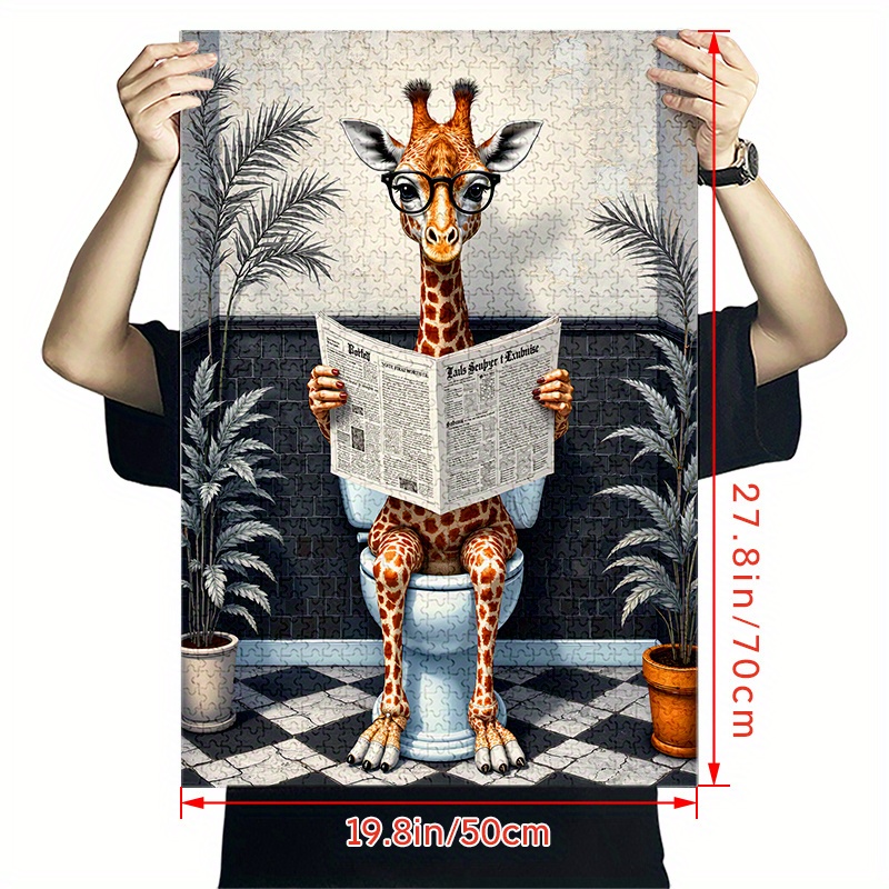 Newspaper-Reading Giraffe 1000pcs Jigsaw Puzzle