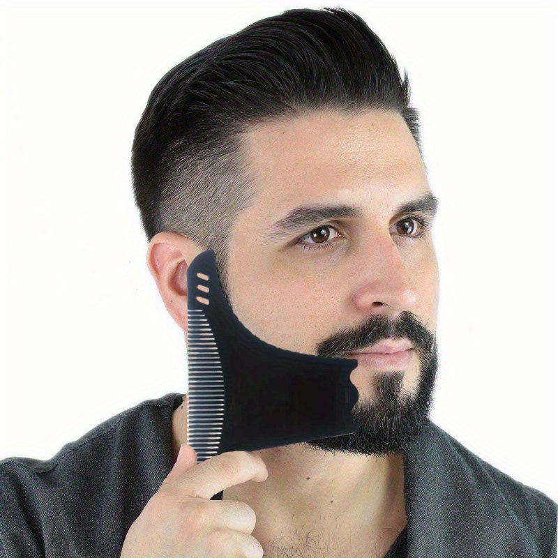 

6-in-1 Men's Beard Styling Template Comb - Plastic, Precision Grooming & Trimming Guide For Perfect Facial , Beard Grooming Kit