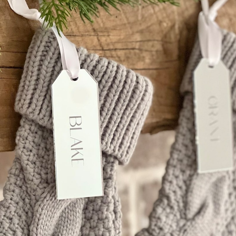 TEMU Personalized Custom Acrylic Wedding Seating Card / Personalized Stocking Name Tag | Mirrored Stocking Tag | Name For Stocking | Engraved